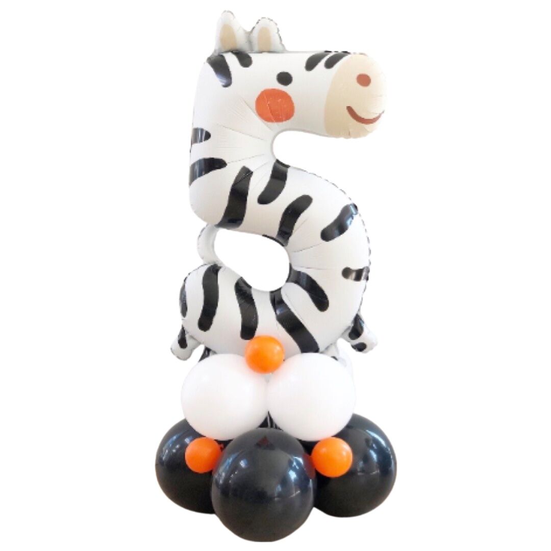 DIY 5th Birthday Zebra Balloon Sculpture