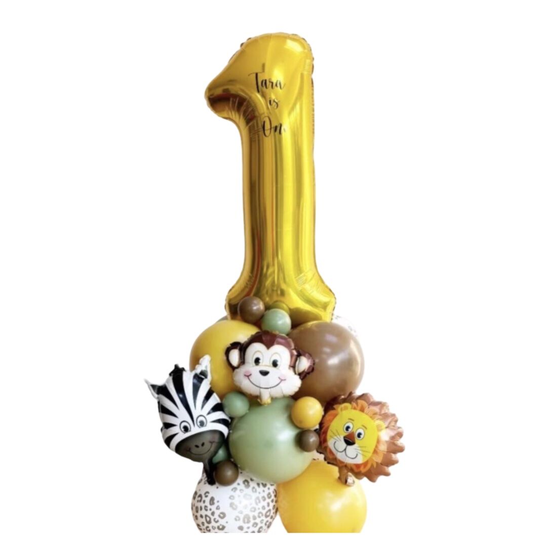 Natural Safari Birthday Balloon Sculpture