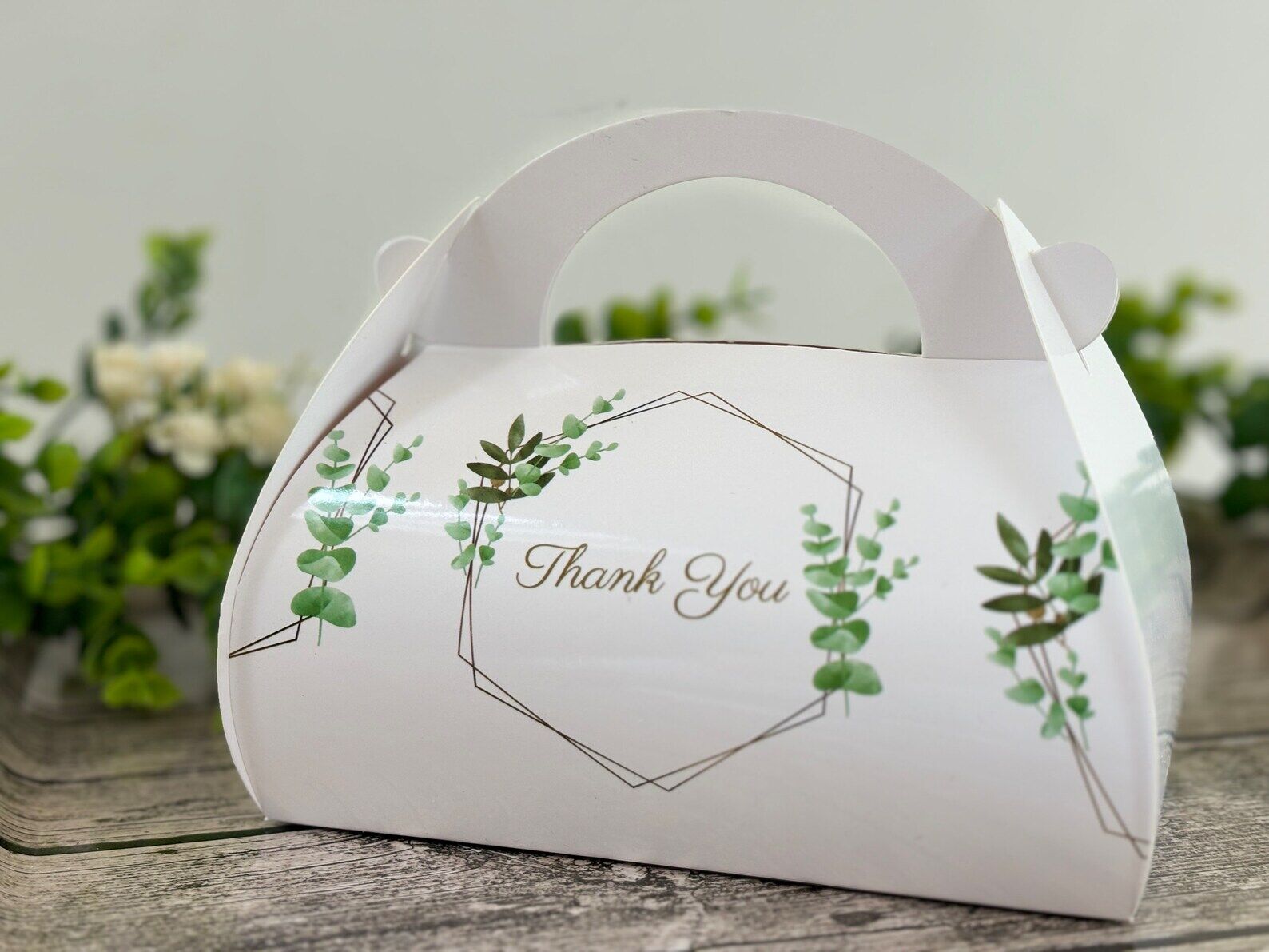 Modern Eucalyptus 'Thank You' Boxes