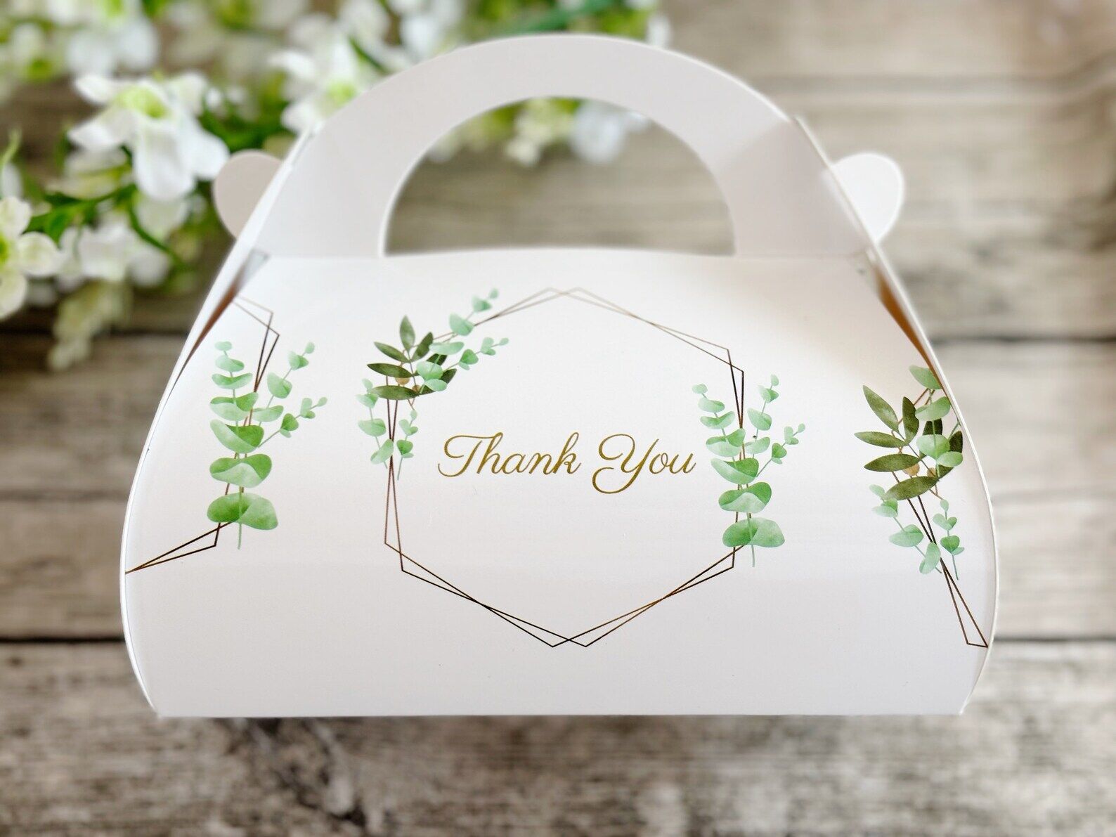 Modern Eucalyptus 'Thank You' Boxes