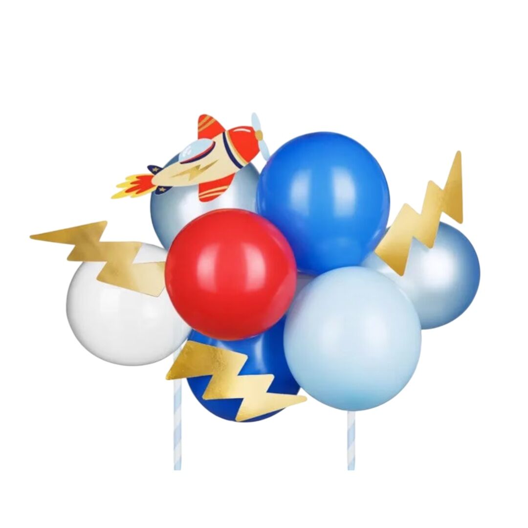 Airplane Themed Balloon Cake Topper