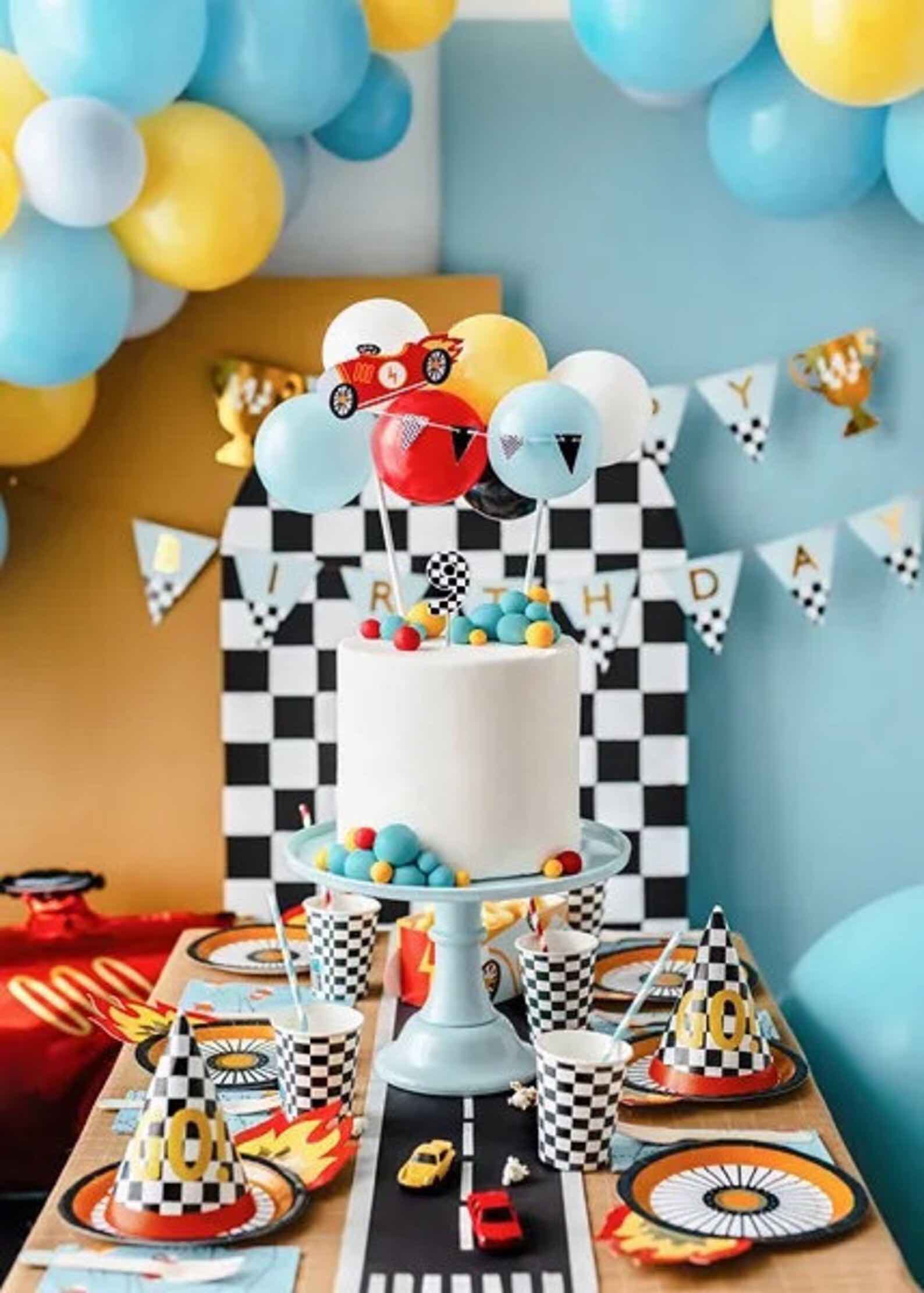 Racing Themed Balloon Cake Topper