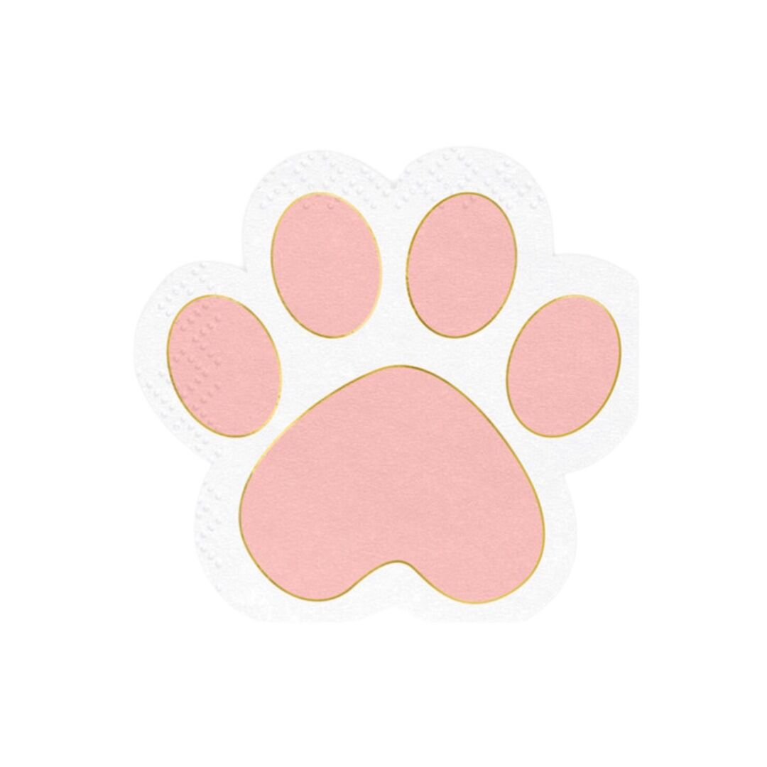 Pink Paw Paper Napkins