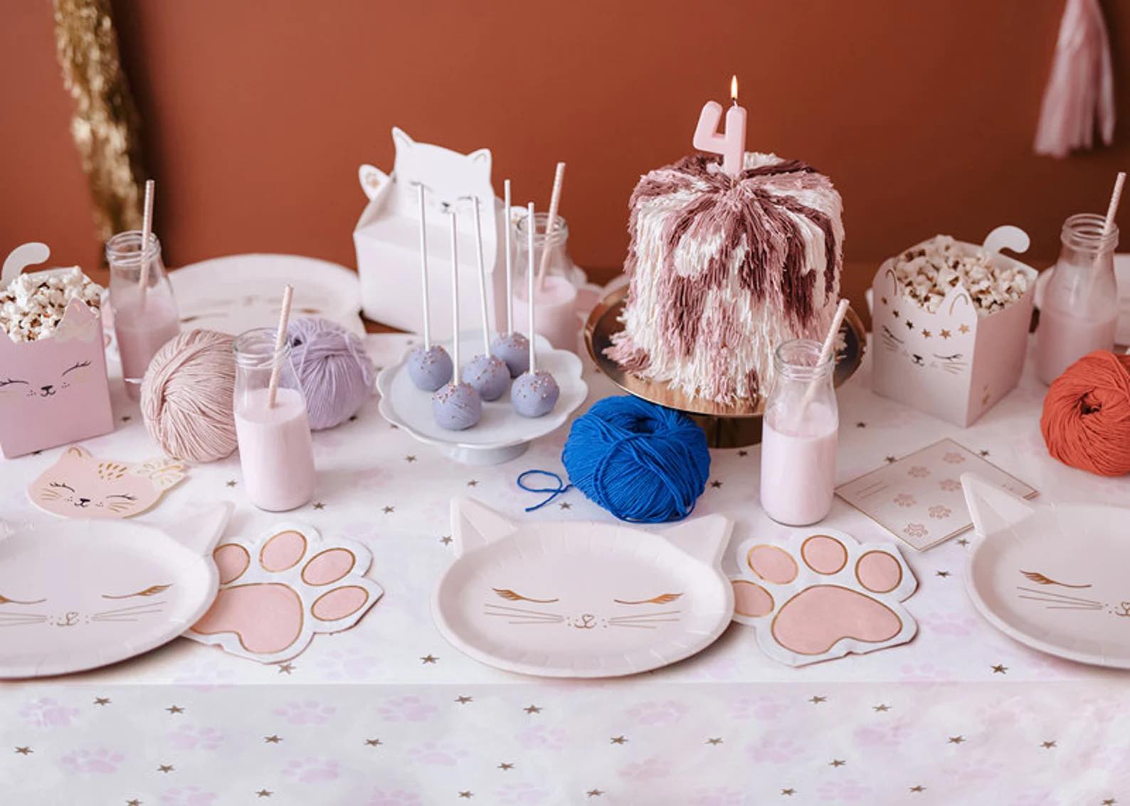 Pink Paws Paper Tablecloth