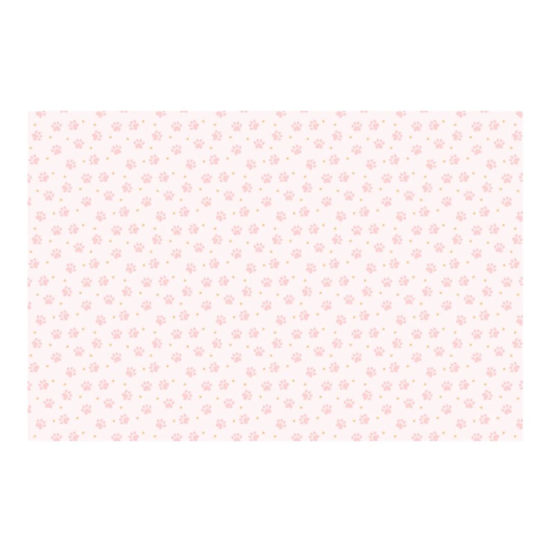 Pink Paws Paper Tablecloth