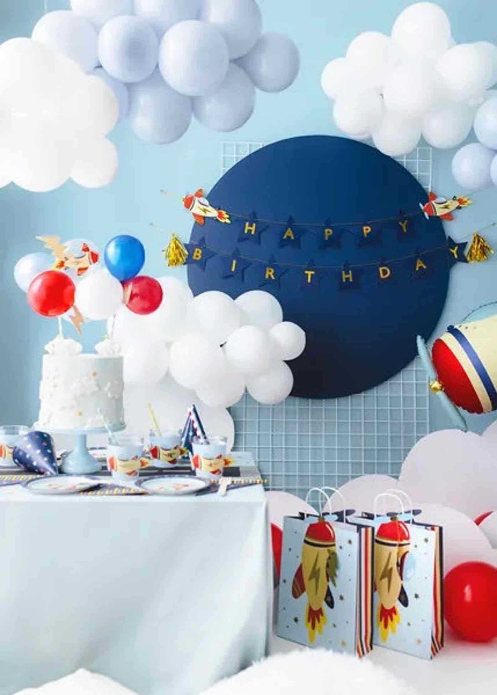 Airplane Themed Balloon Cake Topper
