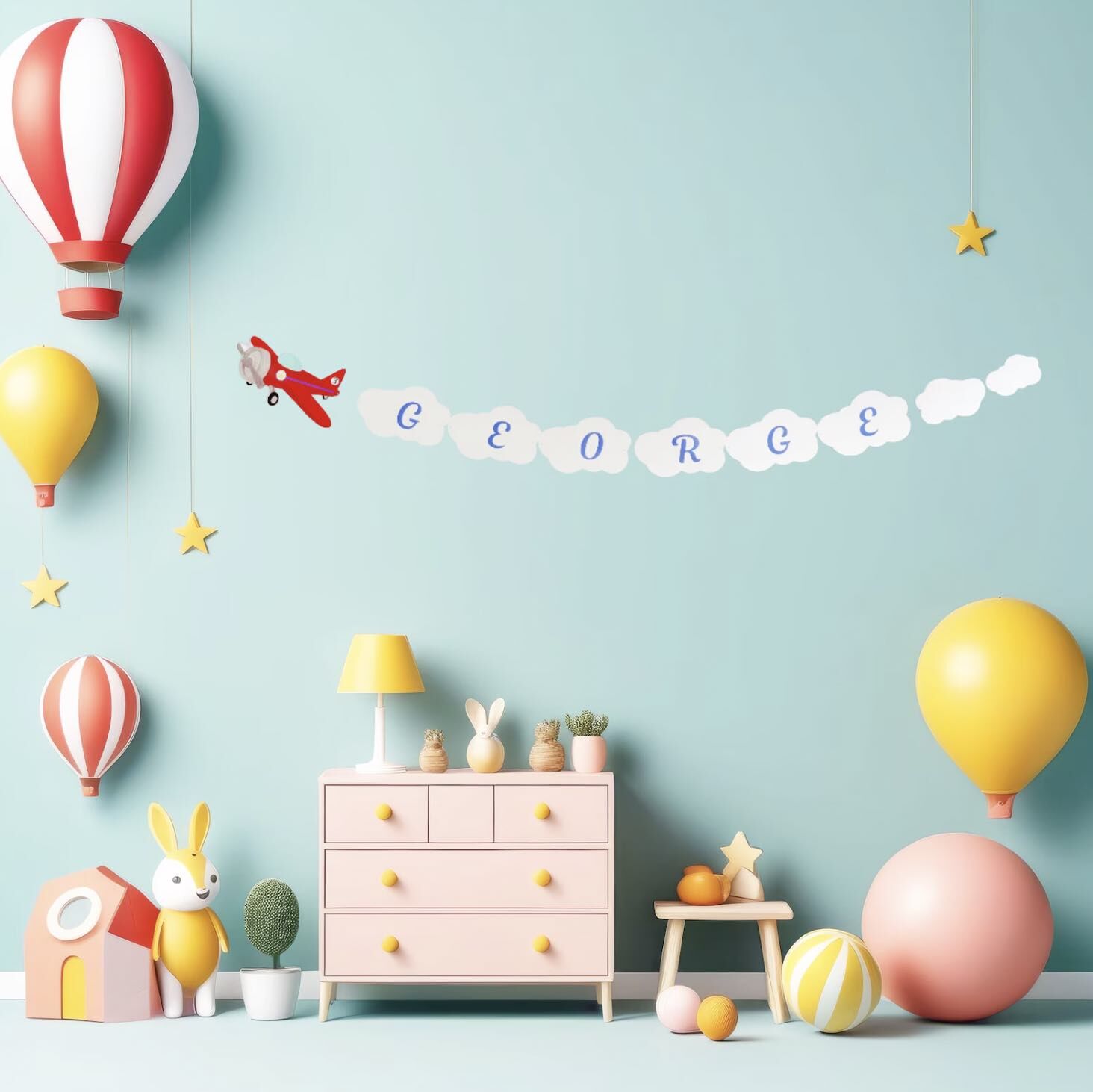 Personalised Clouds and Plane Banner