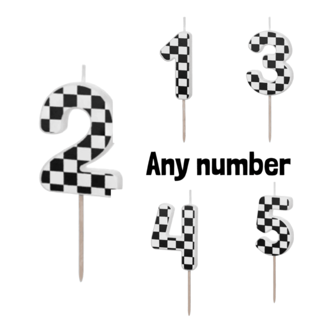 racing car birthday candles numbers