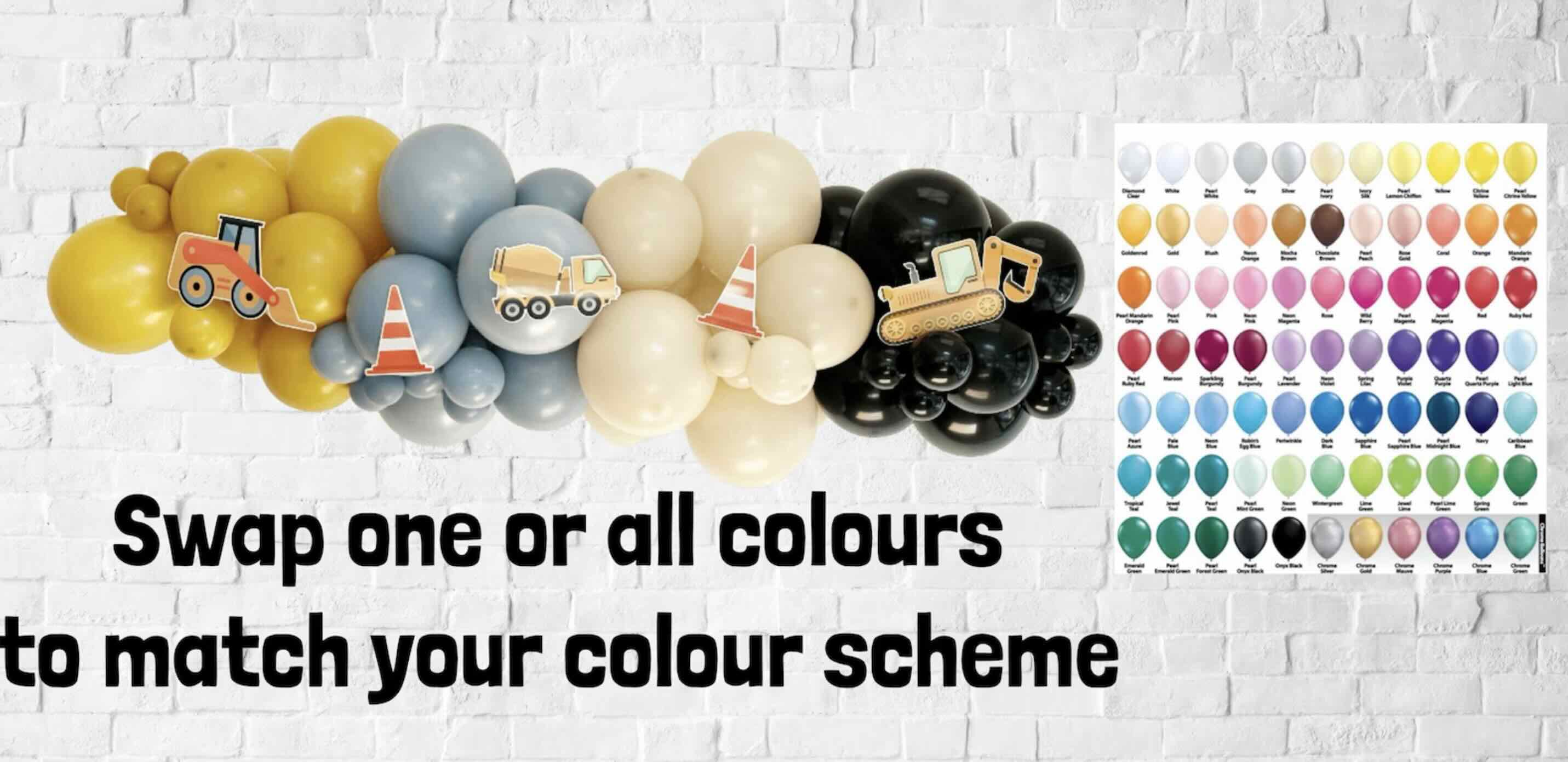 Construction themed Balloon Arch with Cutouts