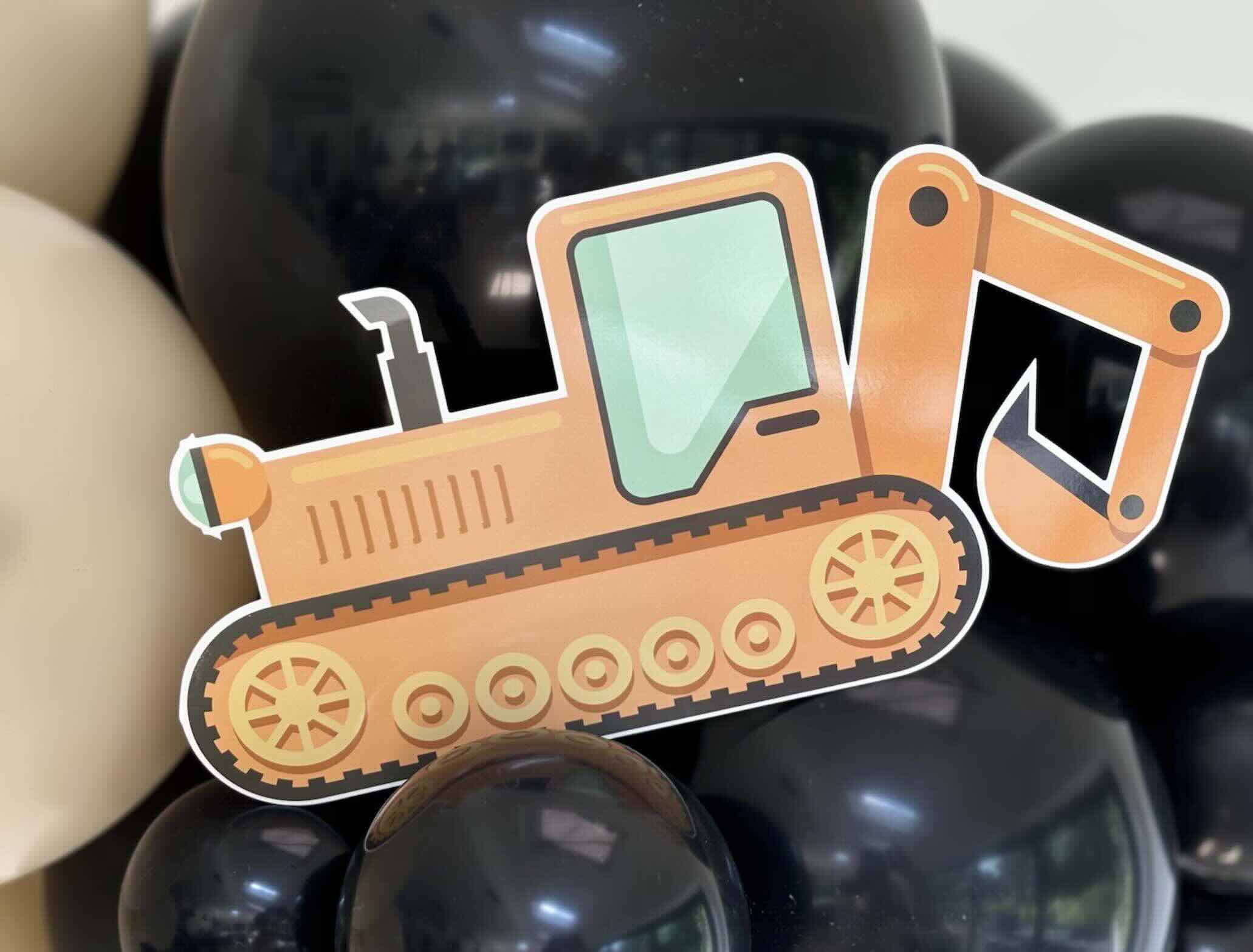 Construction themed Balloon Arch with Cutouts