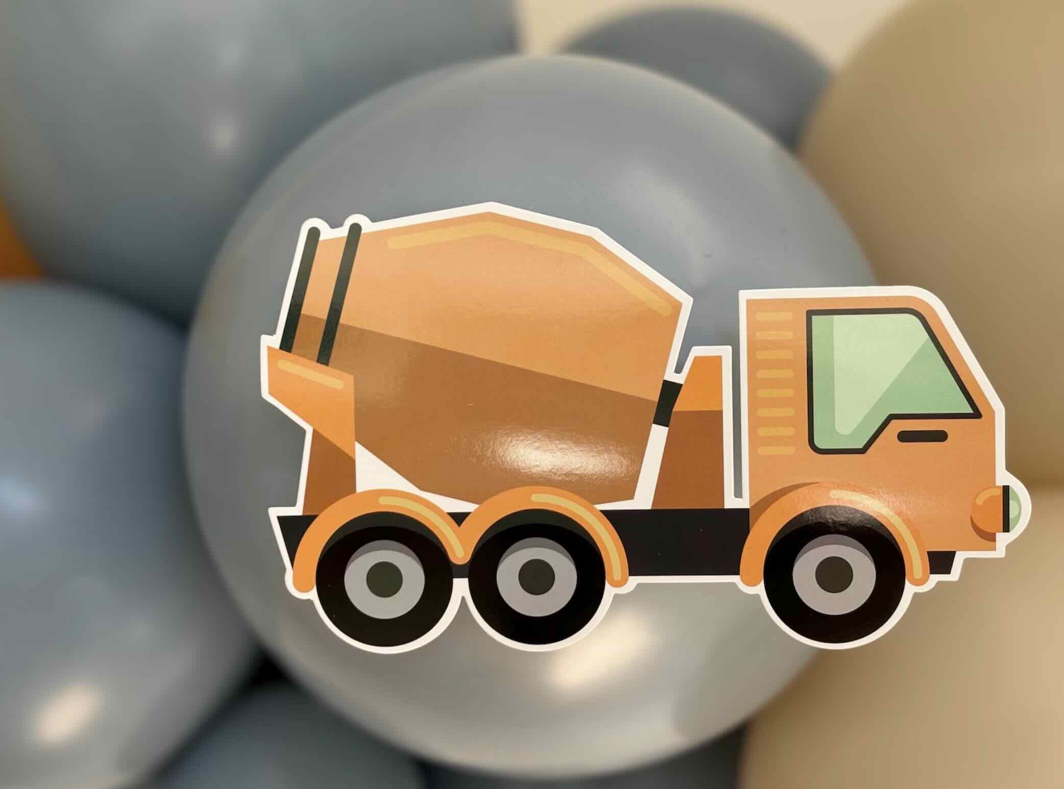 Construction themed Balloon Arch with Cutouts