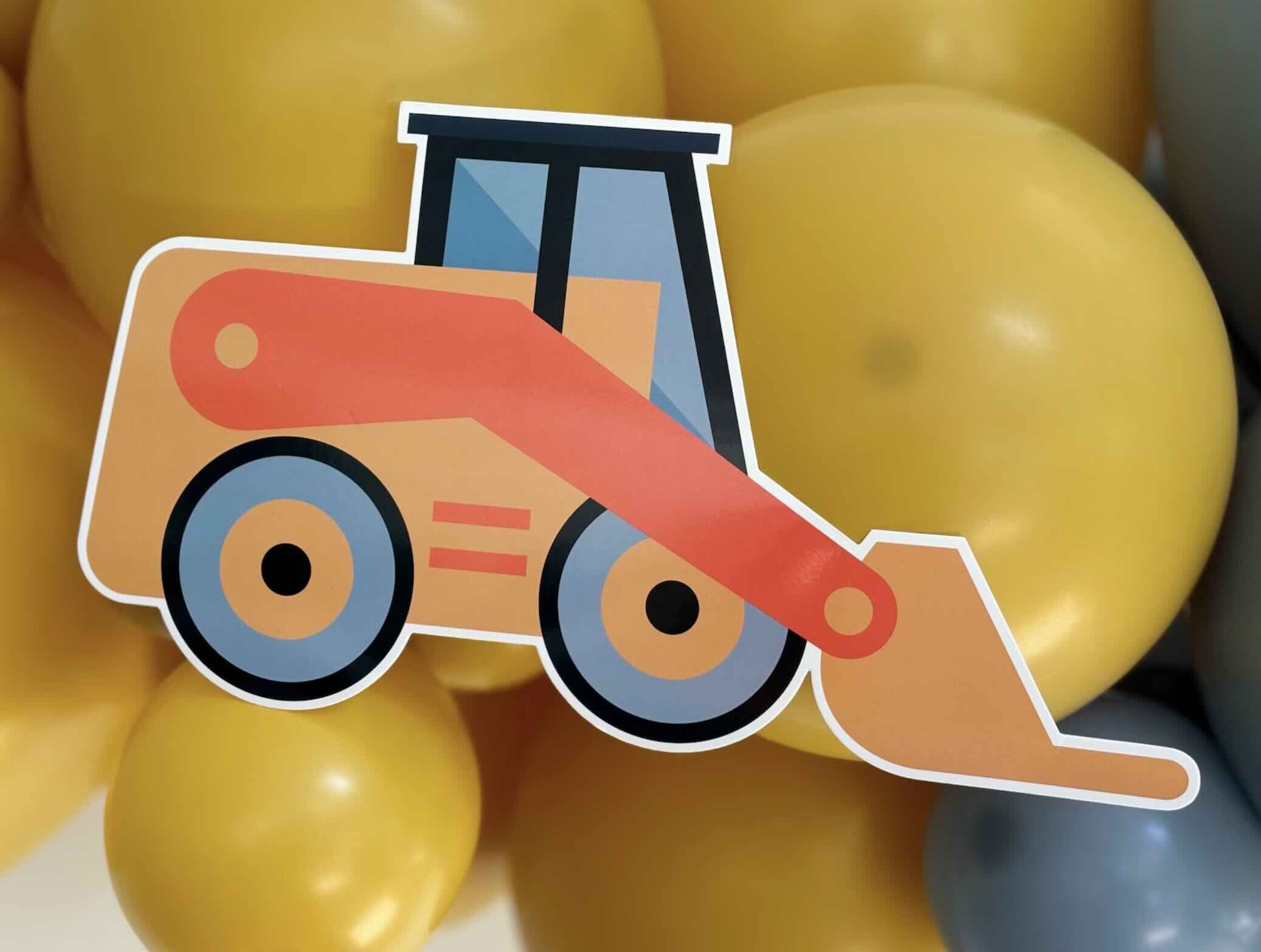 Construction themed Balloon Arch with Cutouts