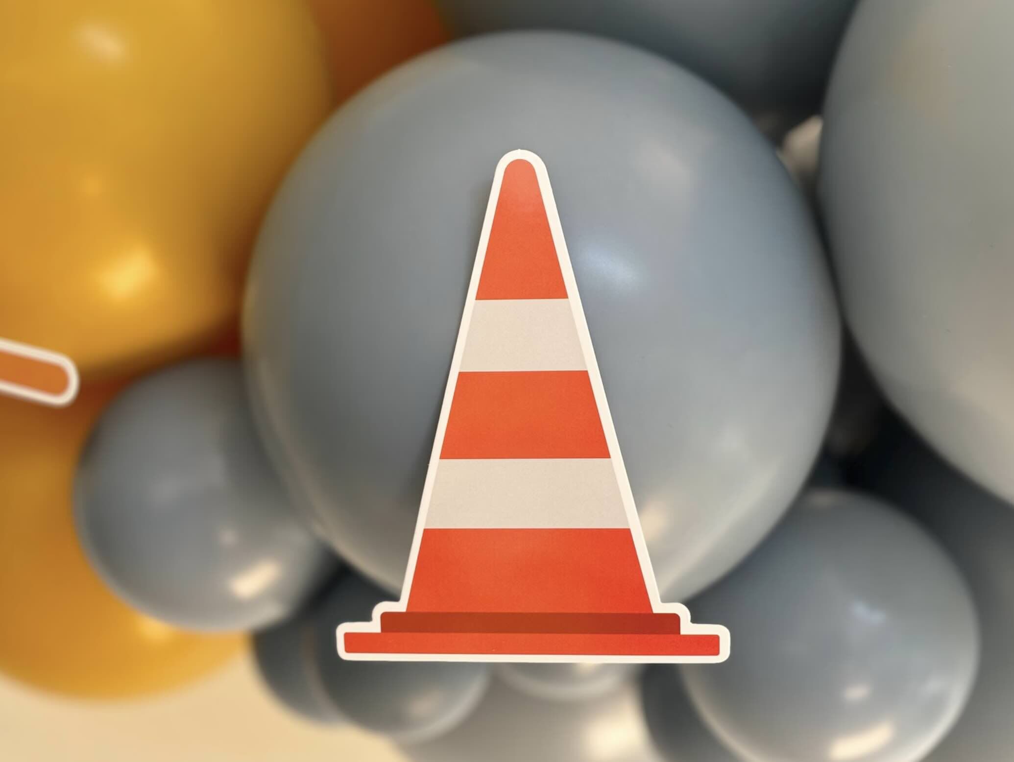 Construction themed Balloon Arch with Cutouts