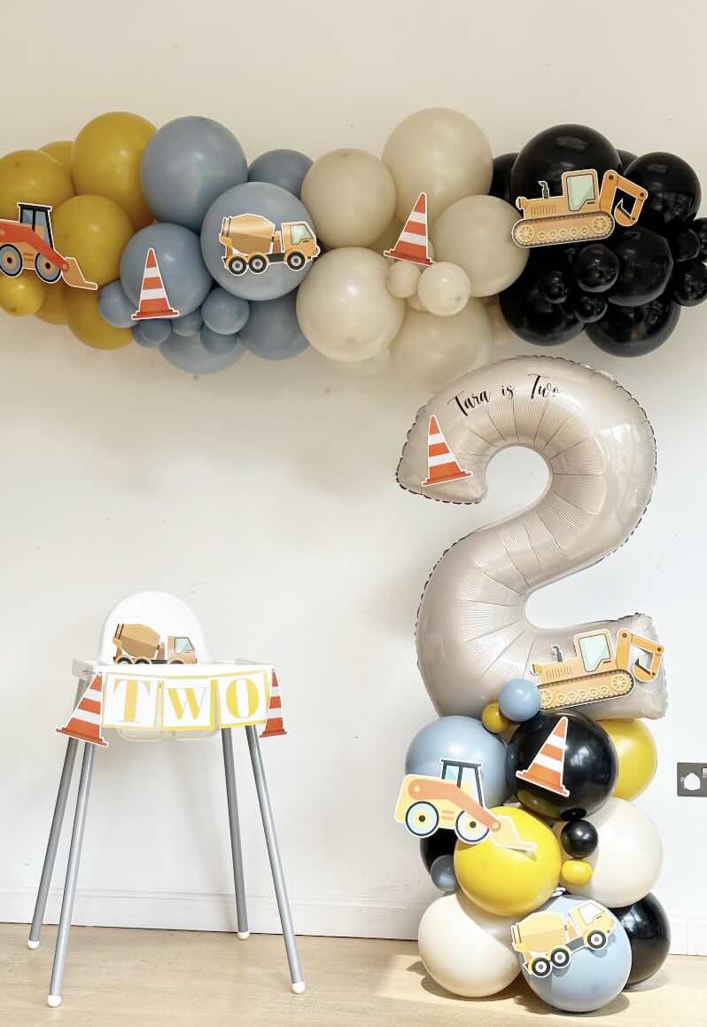 Construction themed Balloon Arch with Cutouts