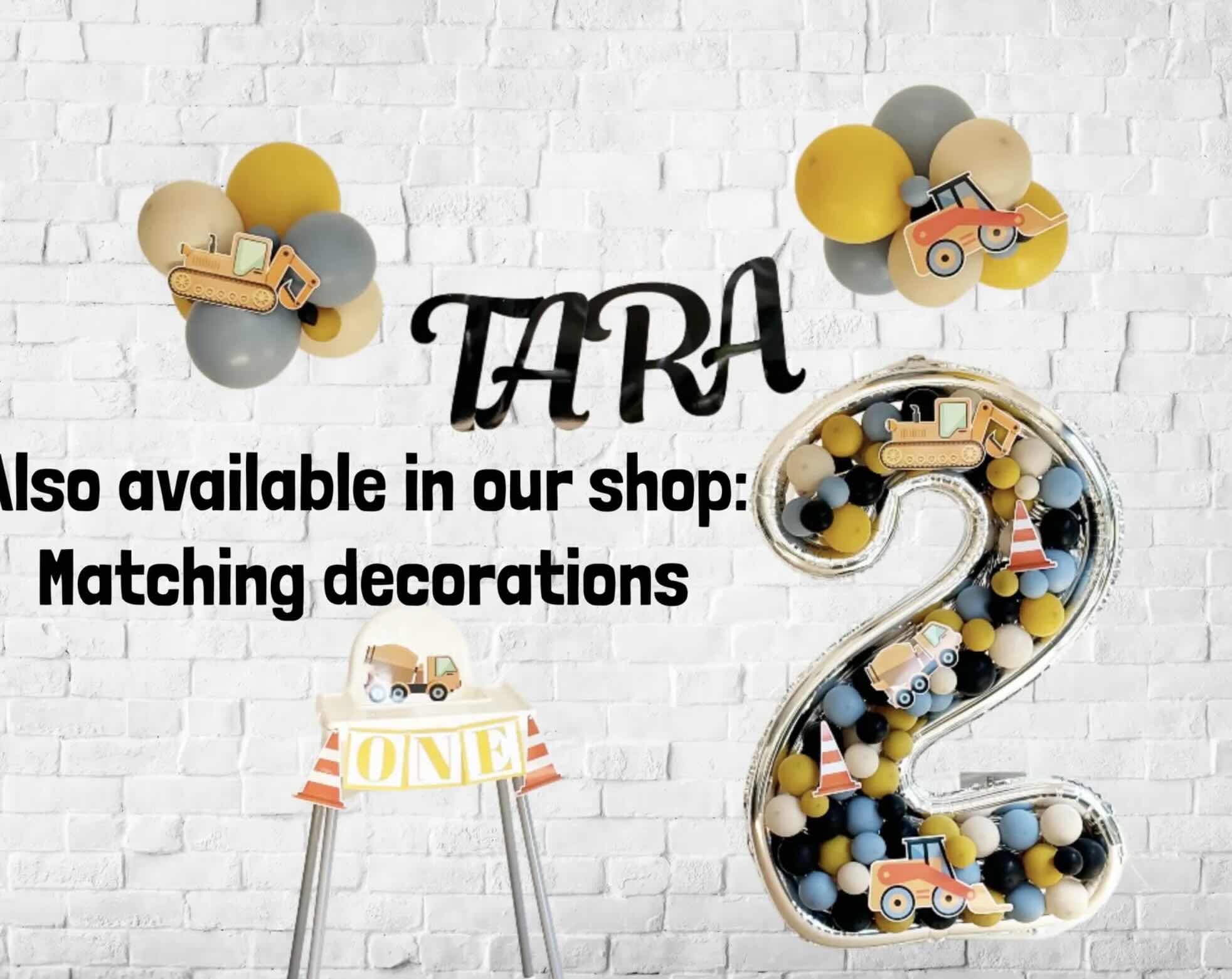 Construction themed Balloon Arch with Cutouts