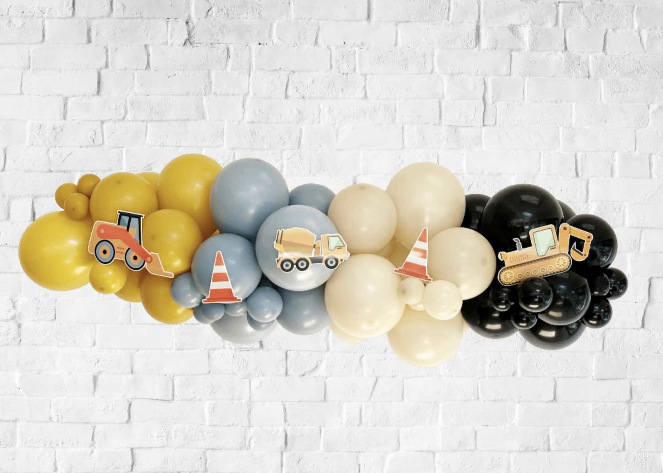 Construction themed Balloon Arch with Cutouts