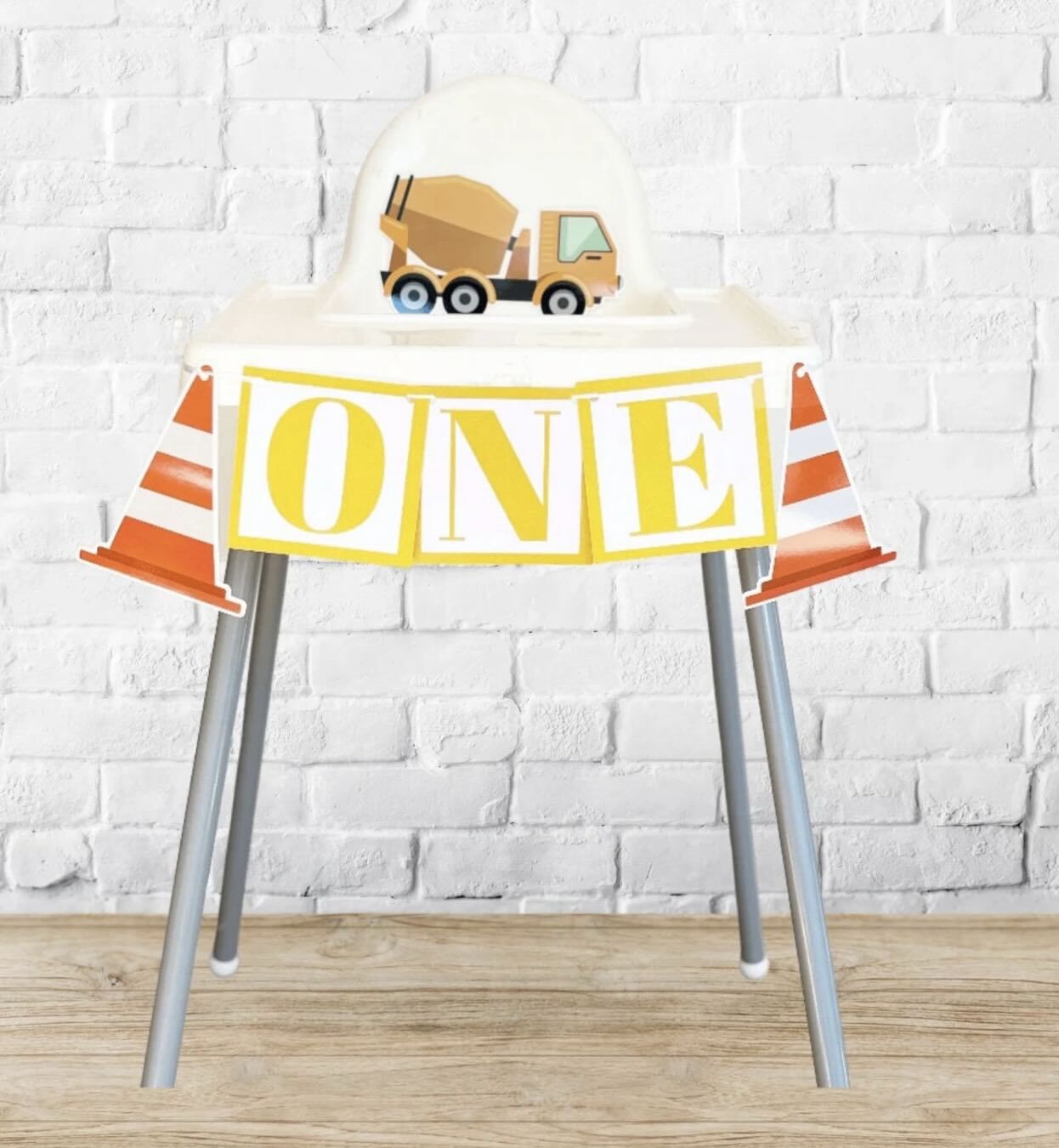 Construction High Chair Banner