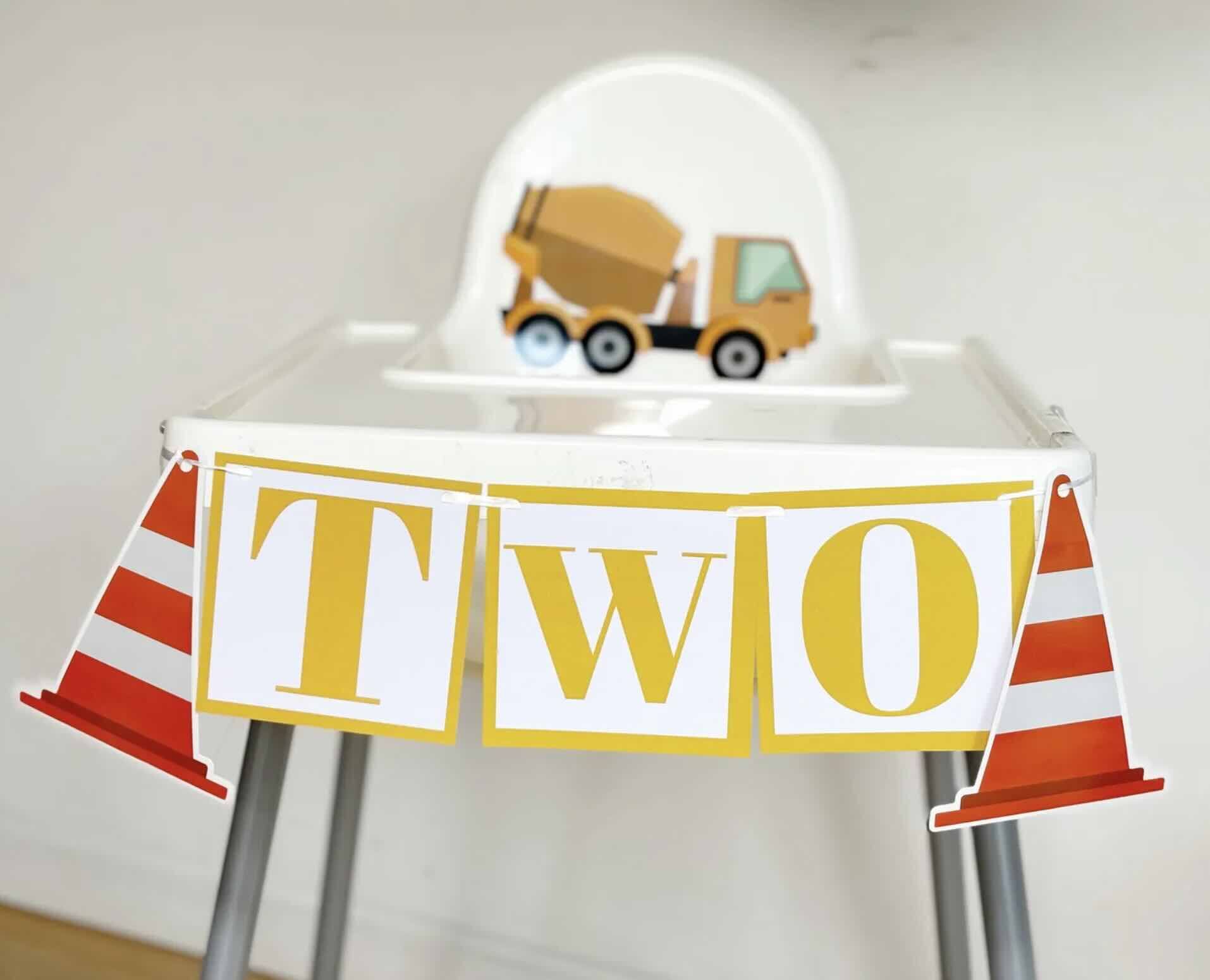 Construction High Chair Banner