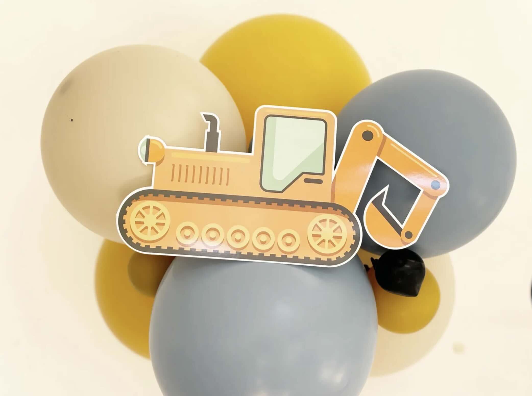 Large Personalised Construction Themed Balloon Bunting