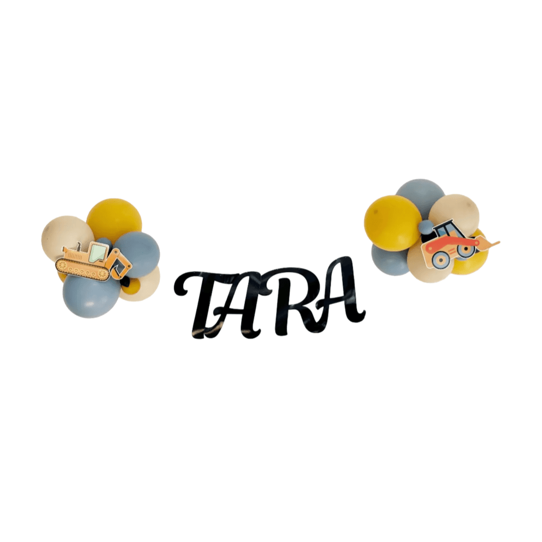 Large Personalised Construction Themed Balloon Bunting