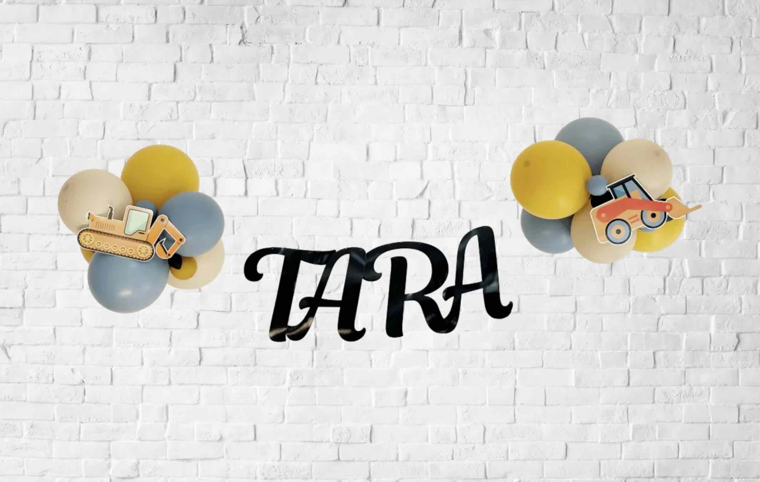 Large Personalised Construction Themed Balloon Bunting