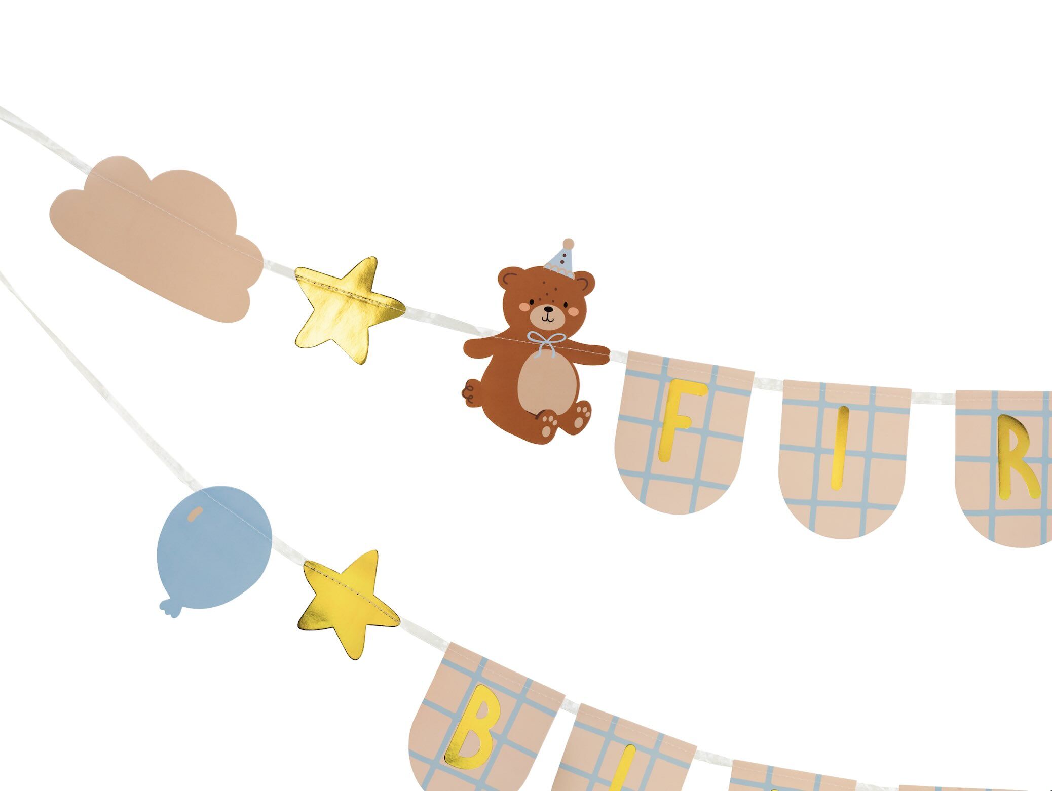 bear banner 3 First Birthday Banner with Teddy Bear
