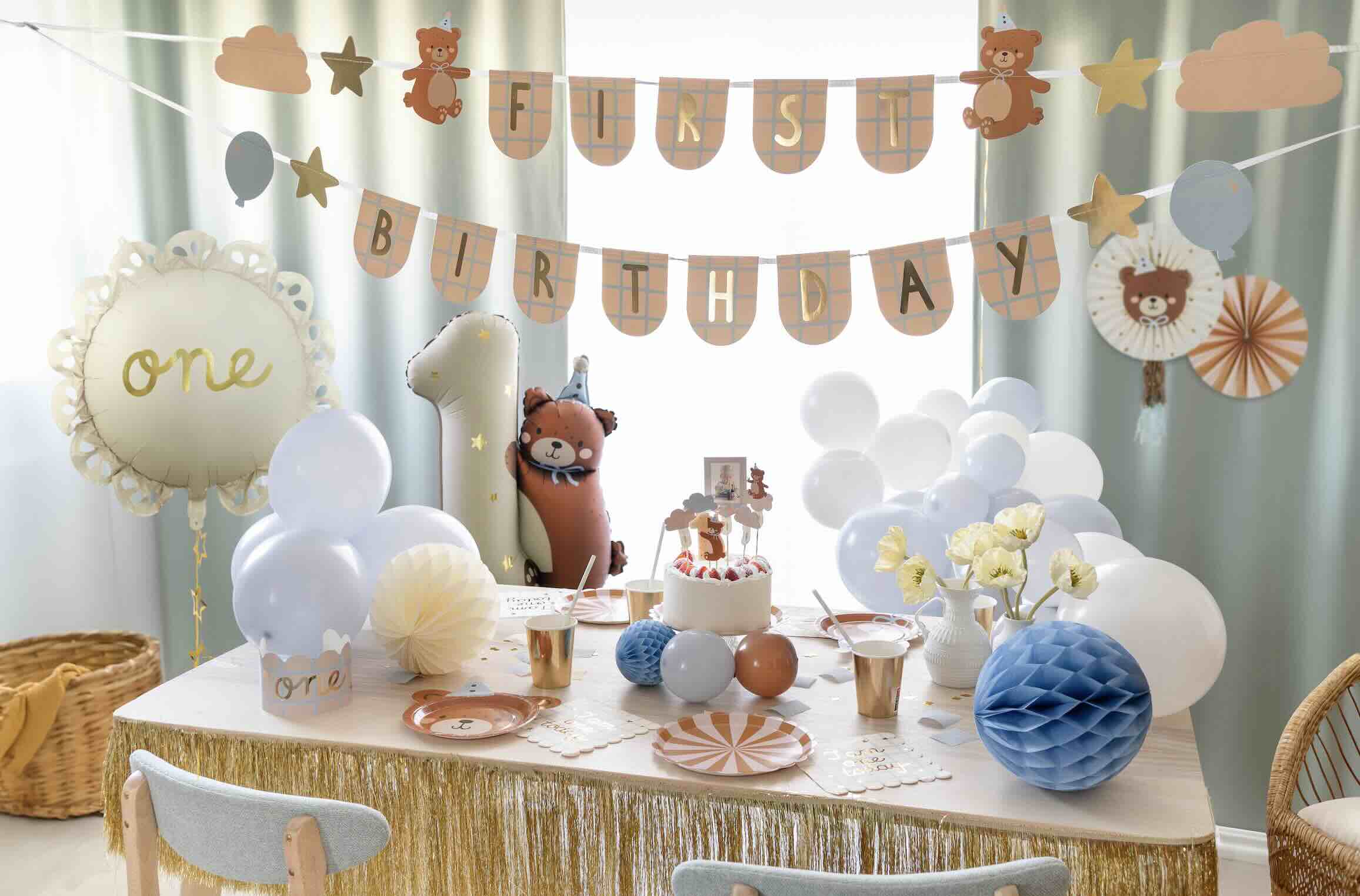 Birthday Candle Number 1 with Teddy Bear