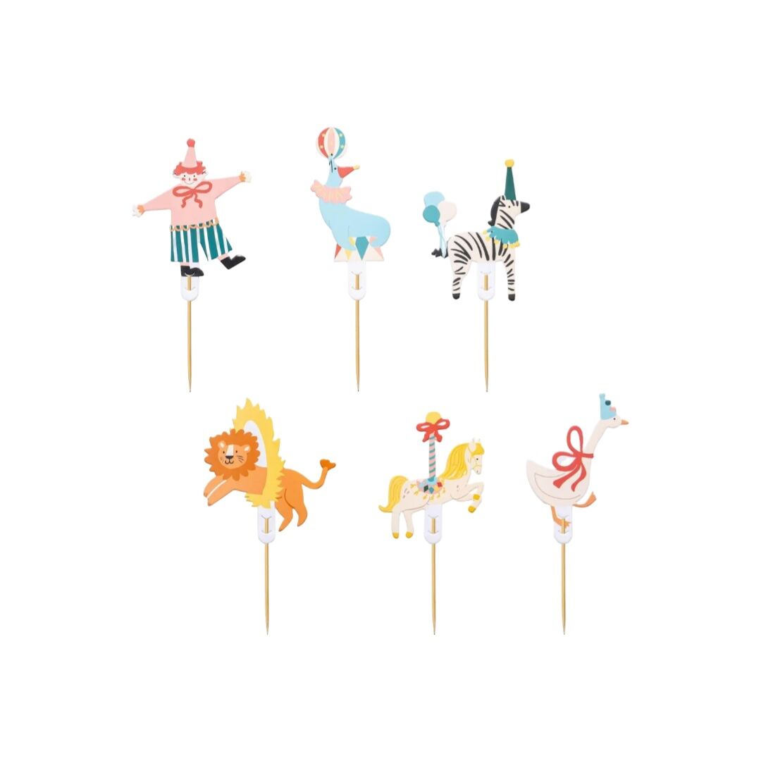 Circus Cup Cake Toppers