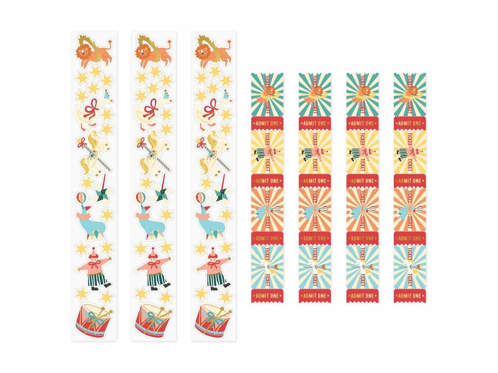 Circus Stickers and 16 Entry Tickets
