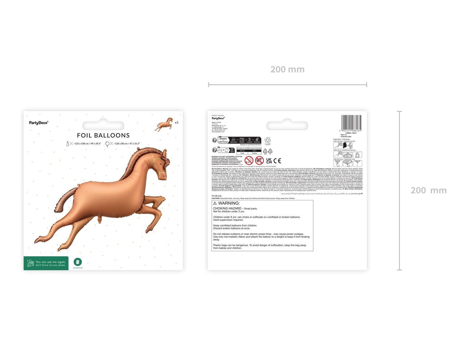 Giant Brown Horse Foil Balloon