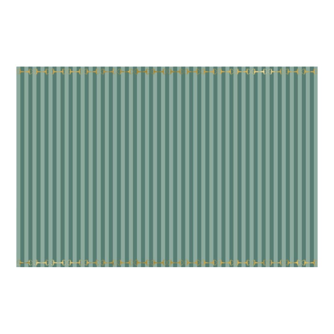 Green Horse Stirrups Synthetic Table Cover