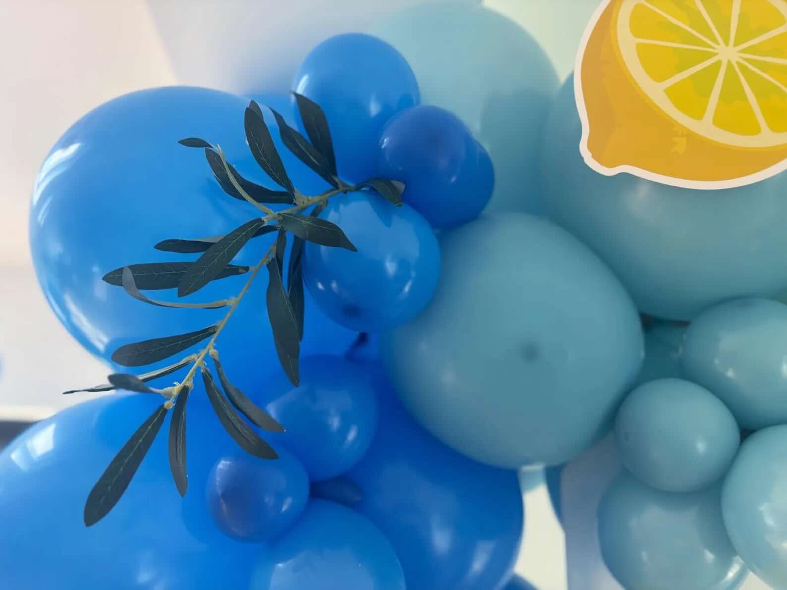 Mediterranean Themed Balloon Arch with Lemon Cutouts