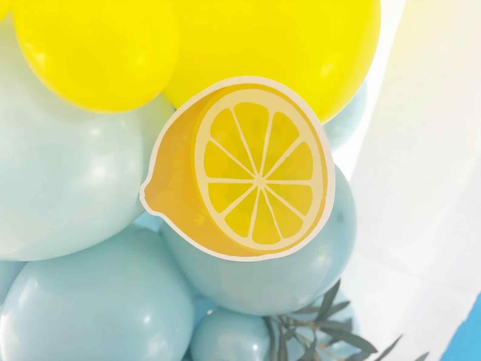 Mediterranean Themed Balloon Arch with Lemon Cutouts