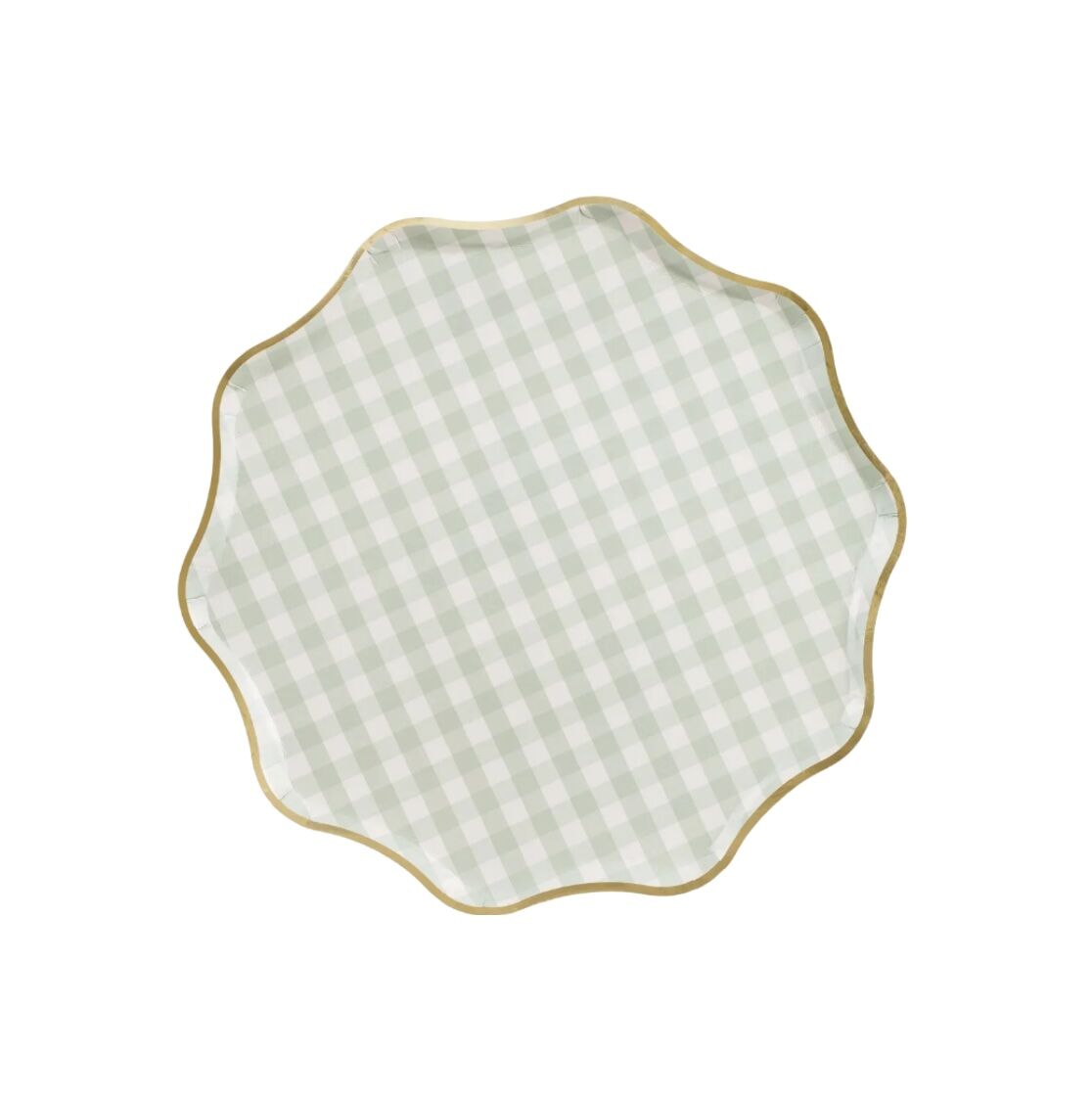 Pastel Green Checkered Paper Plates