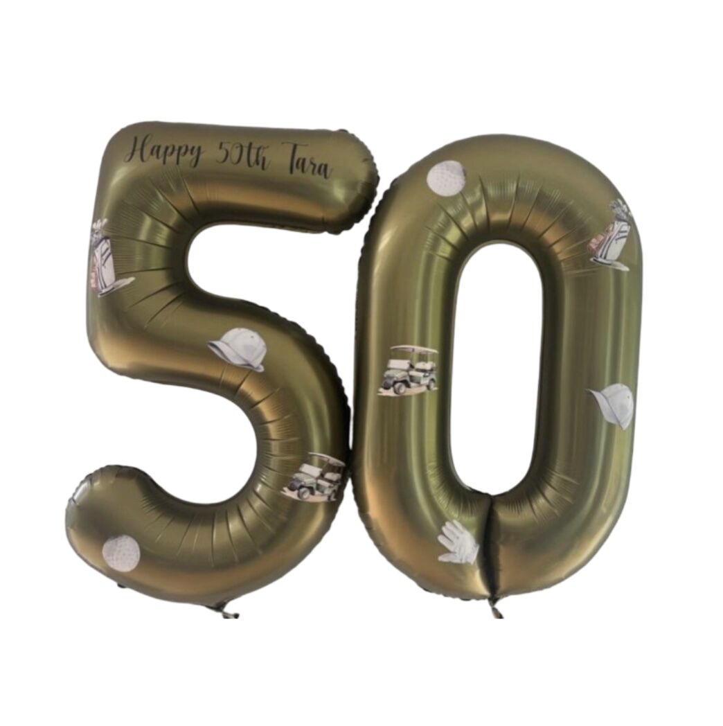 Personalised Golf Themed Number Balloon Set
