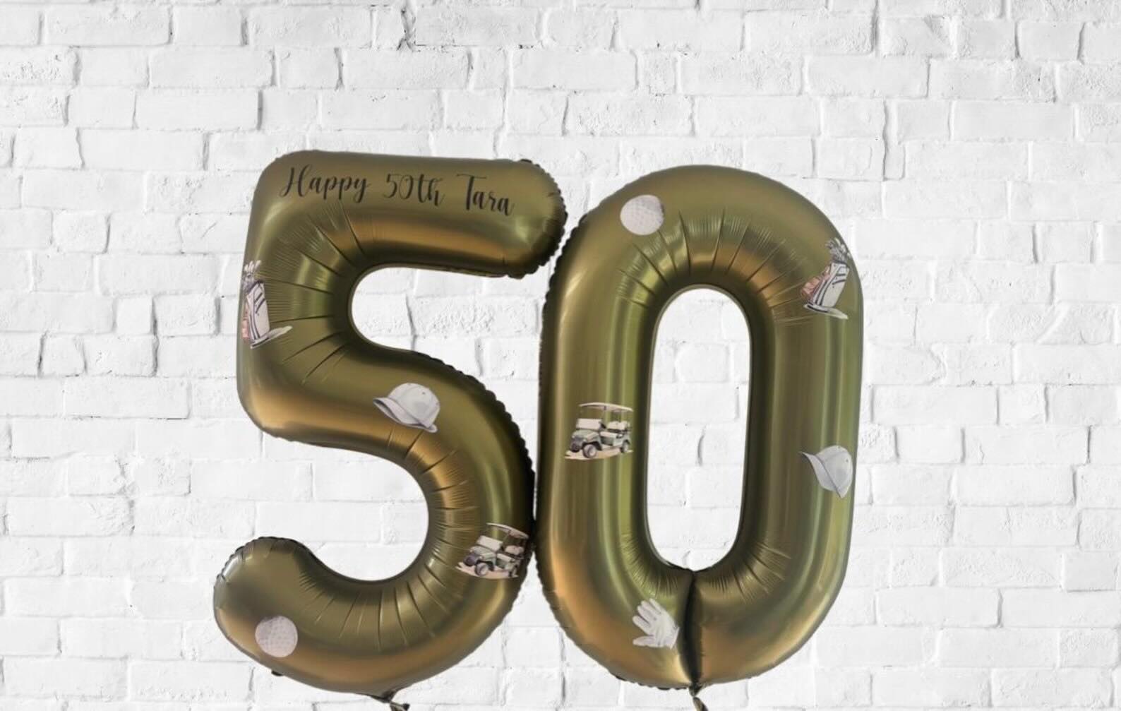 Personalised Golf Themed Number Balloon Set