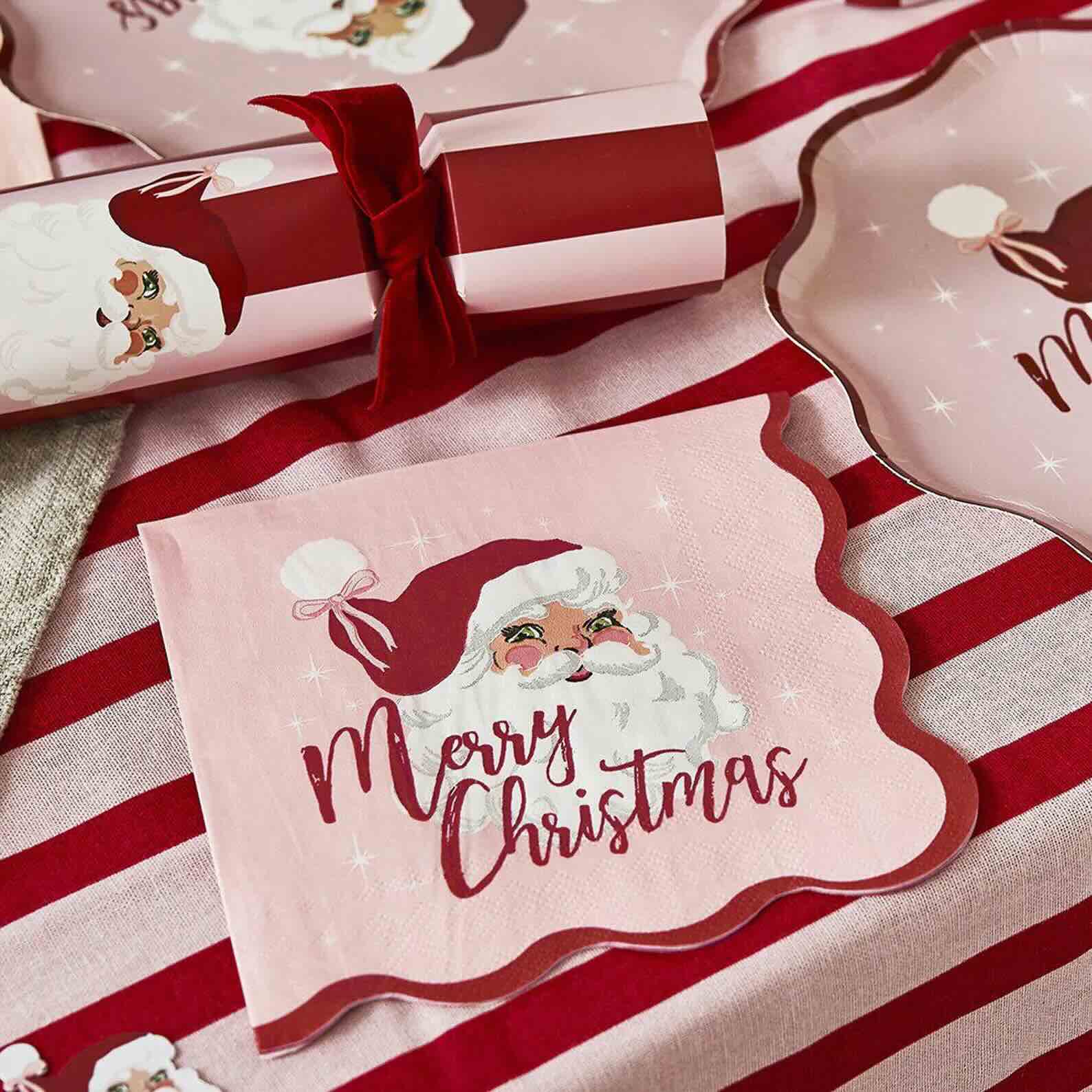 Pink Santa Napkins