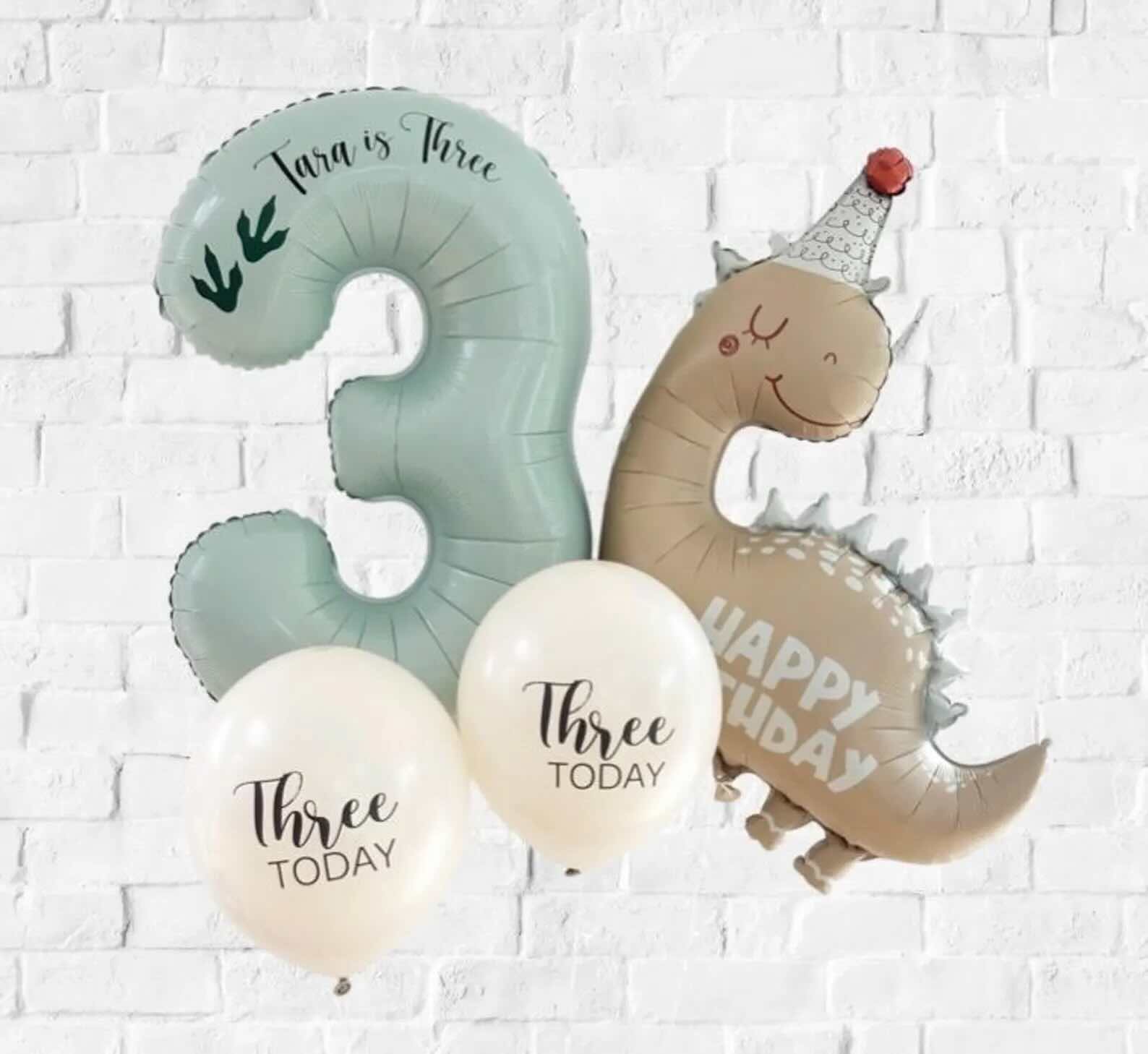 Personalised Dino Birthday Balloon Set