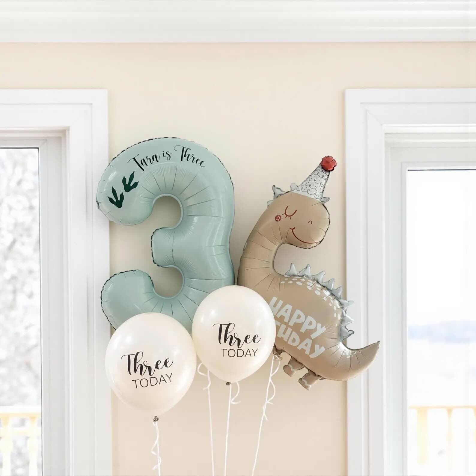 Personalised Dino Birthday Balloon Set