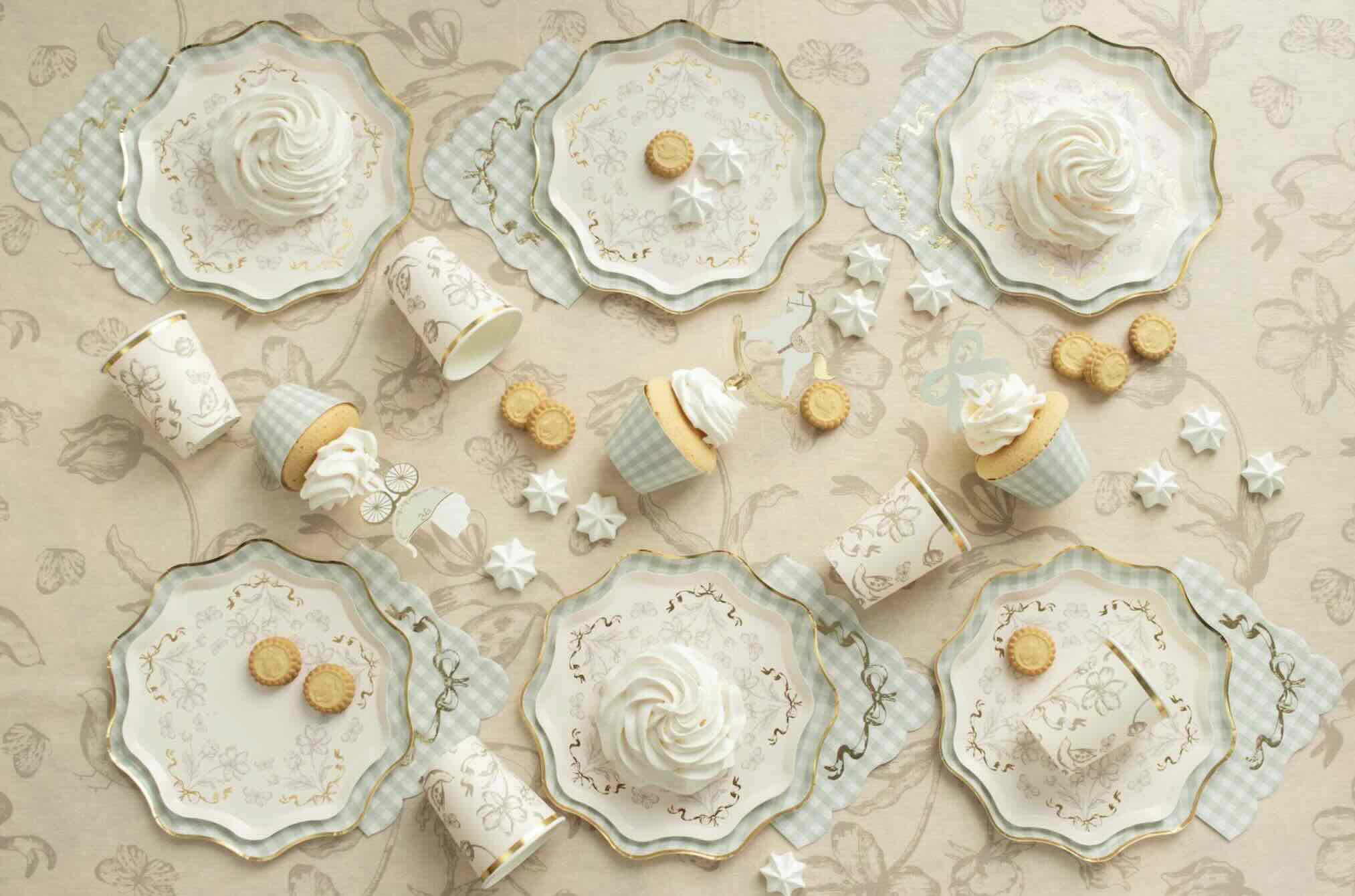 Floral Cream Paper Plates