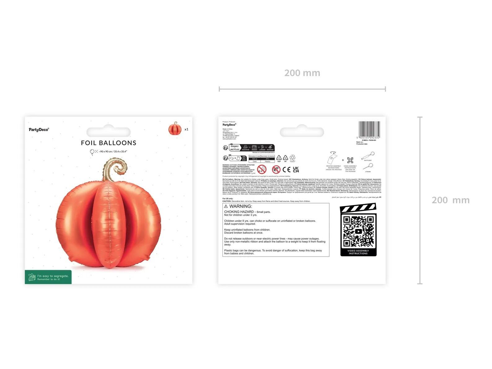 Giant Standing 3D Pumpkin Balloon