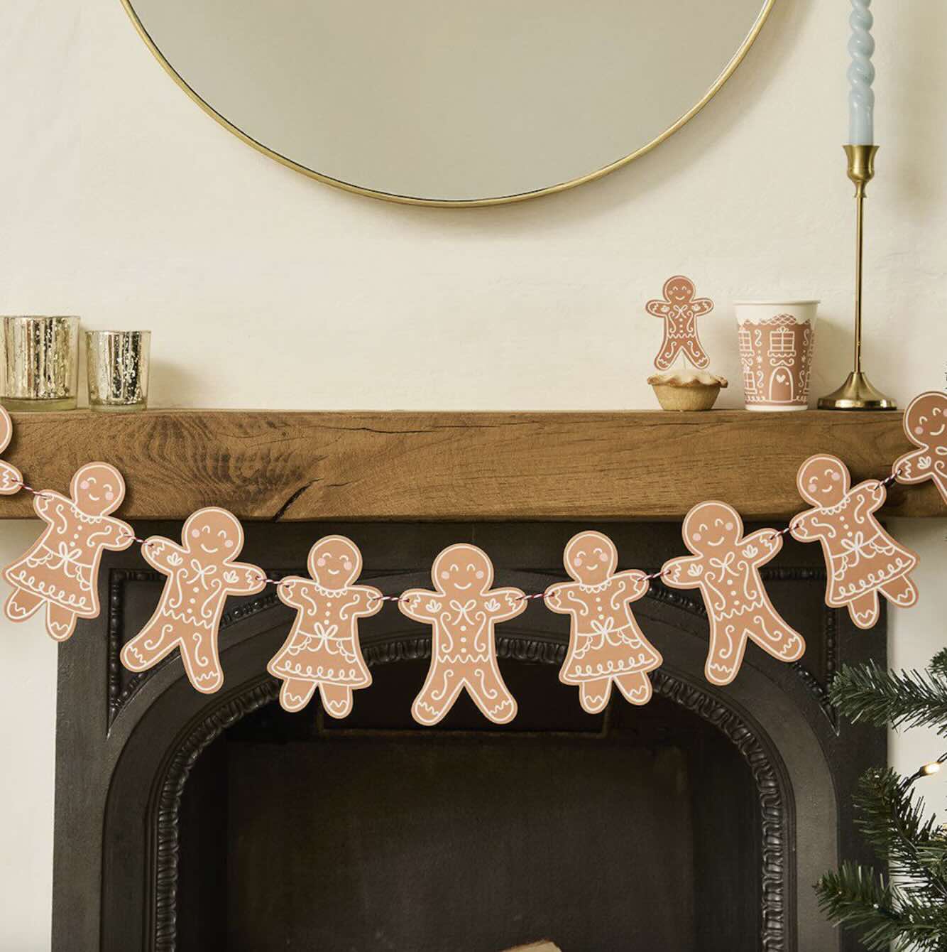 Paper Gingerbread Man Garland
