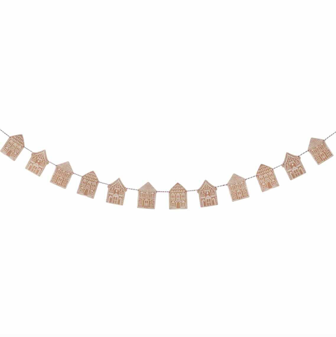 Paper Gingerbread House Garland