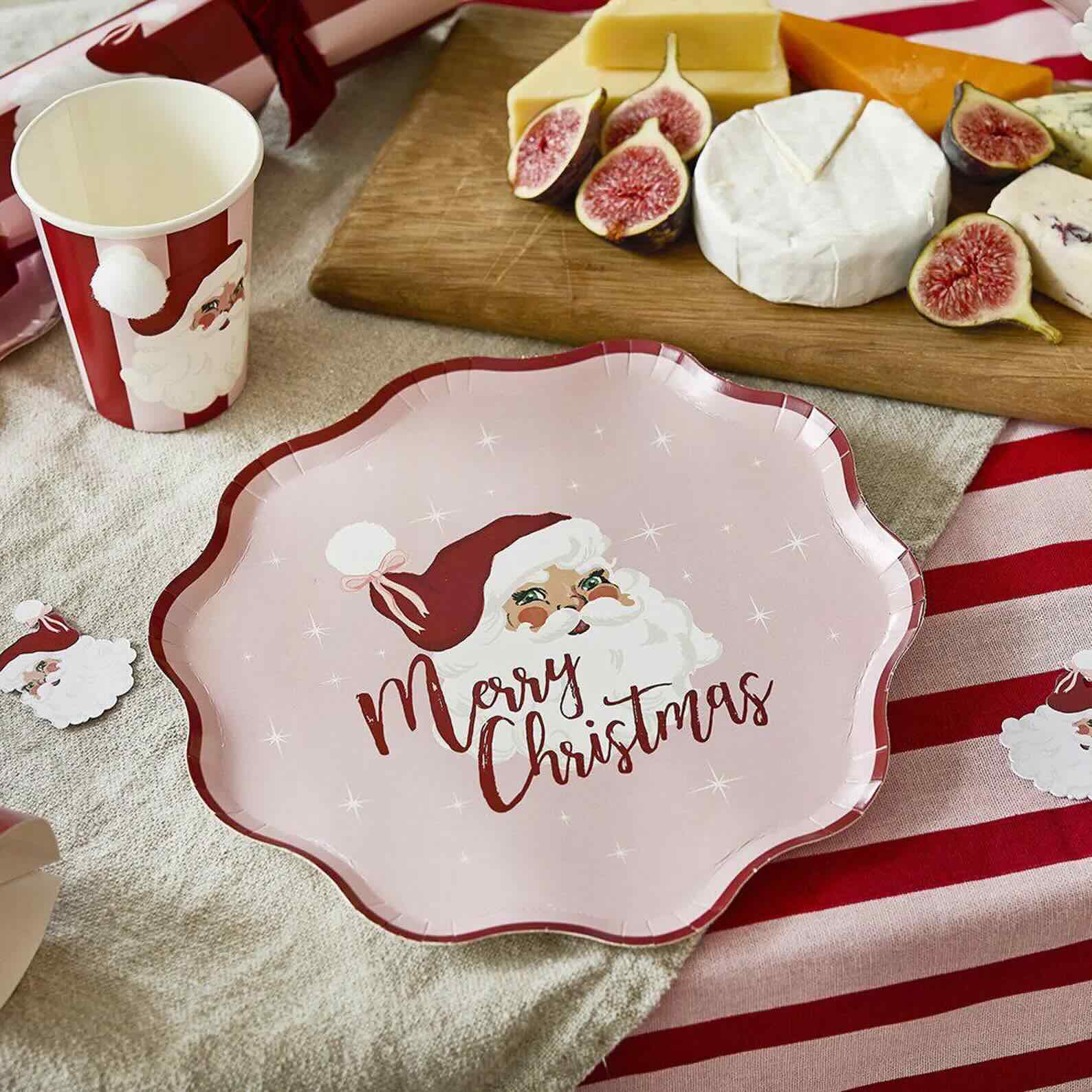 Pink Santa Plates
