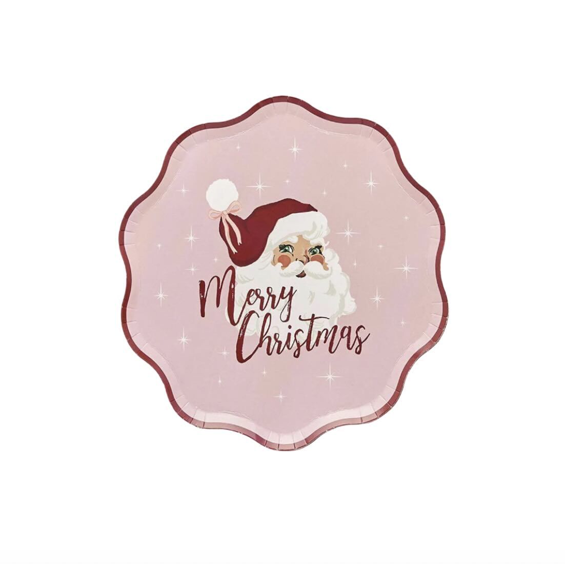 Pink Santa Plates