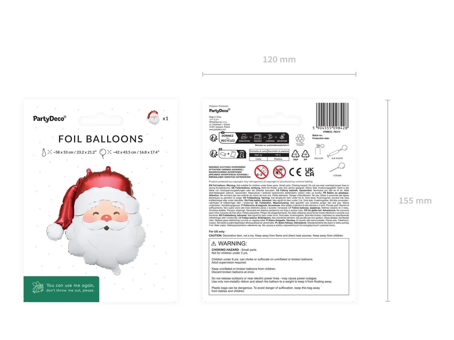 Santa Claus Foil Balloon