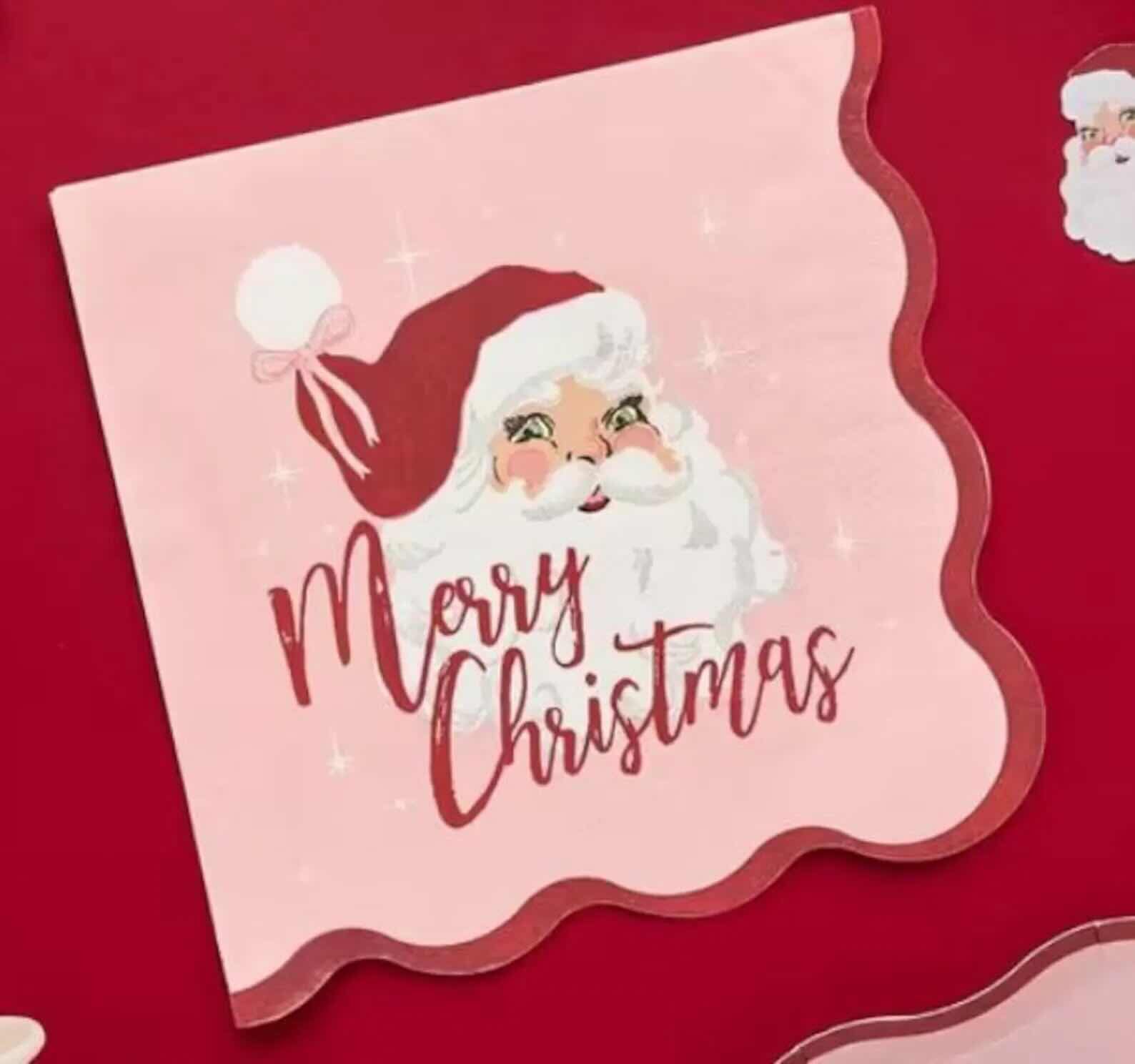 Pink Santa Napkins