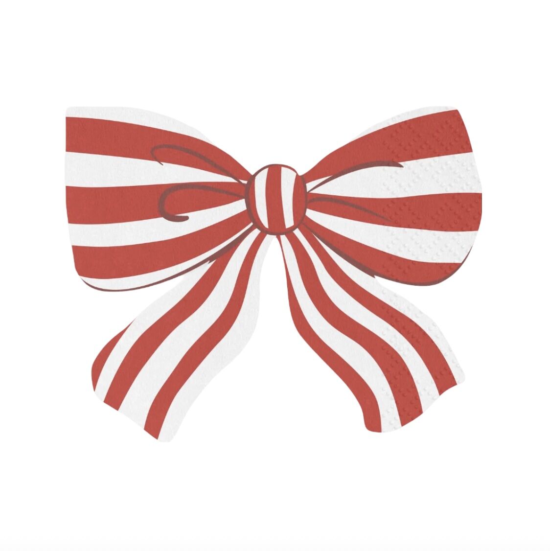 Red and White Striped Bow Paper Napkins
