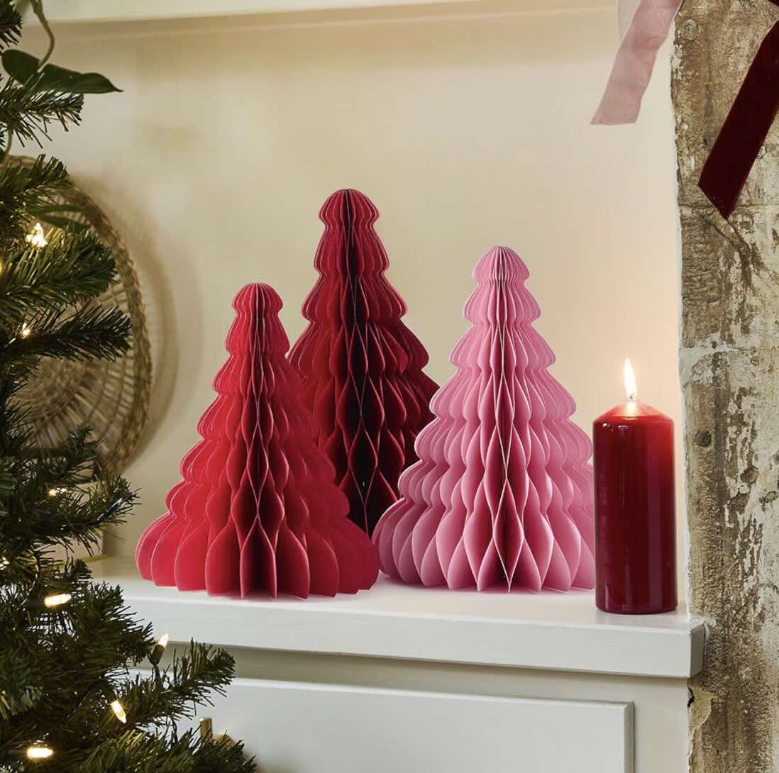 Pink and Red Standing Honeycomb Trees