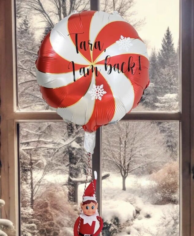 Elf Arrival Balloon and Swing Set